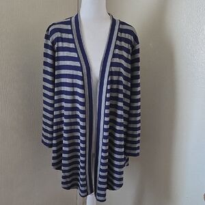 Torrid Navy and Gray Striped Cardigan